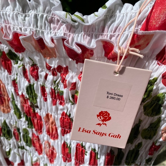 *SOLD* RARE NWT “Lisa Says Gah” Toni Fruit Print Smocked Bust Dress - Picture 9 of 16